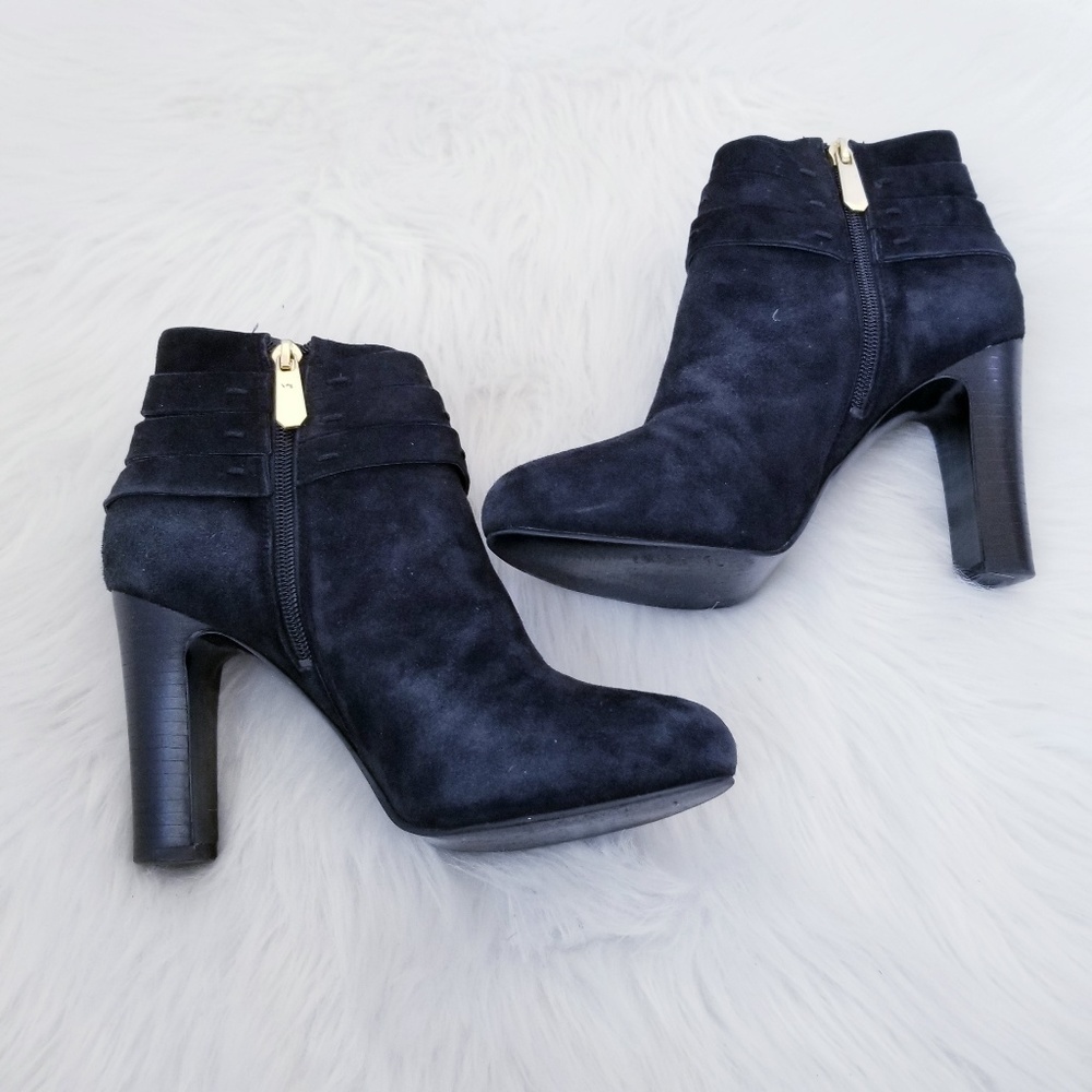 Guess LATOIAN Black Suede Ankle Boots Size 8 - Picture 2 of 8